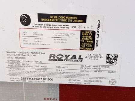 New 2026 Royal Cargo Trailers 8-20 Enclosed Car Hauler(WEIGHT)