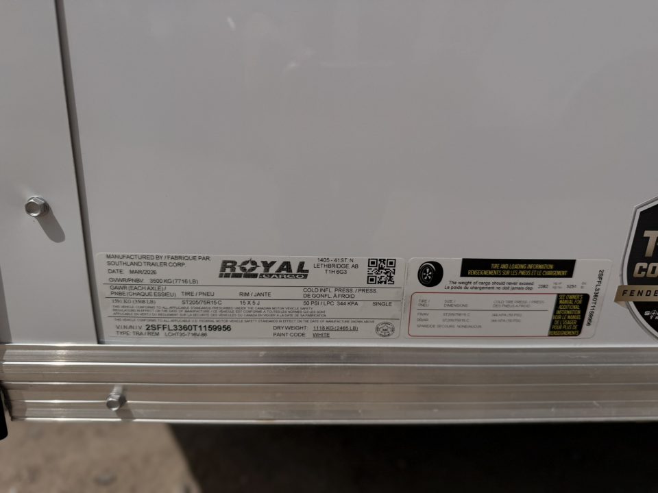 New 2026 Royal Cargo Trailers 7-14-1.5V Enclosed 7K GVWR