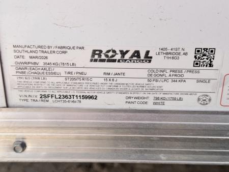New 2026 Royal Cargo Trailers 6-12-1.5V Enclosed 7K GVWR(UI)