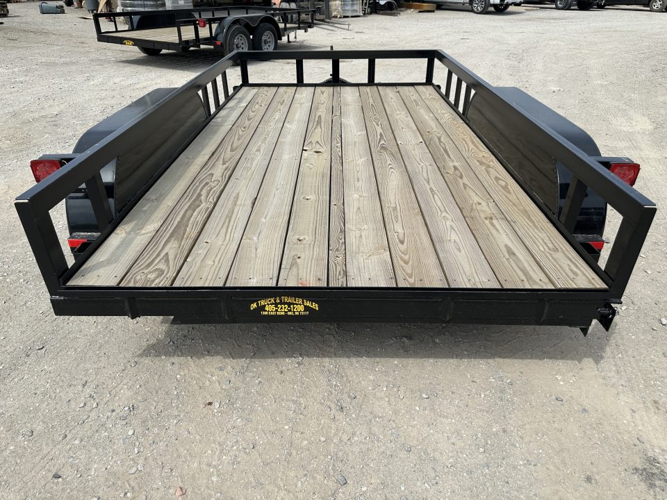 New 2025 Road Boss 77"x12' Tandem Axle Bumper Pull with Slide in Ramps Utility Trailer