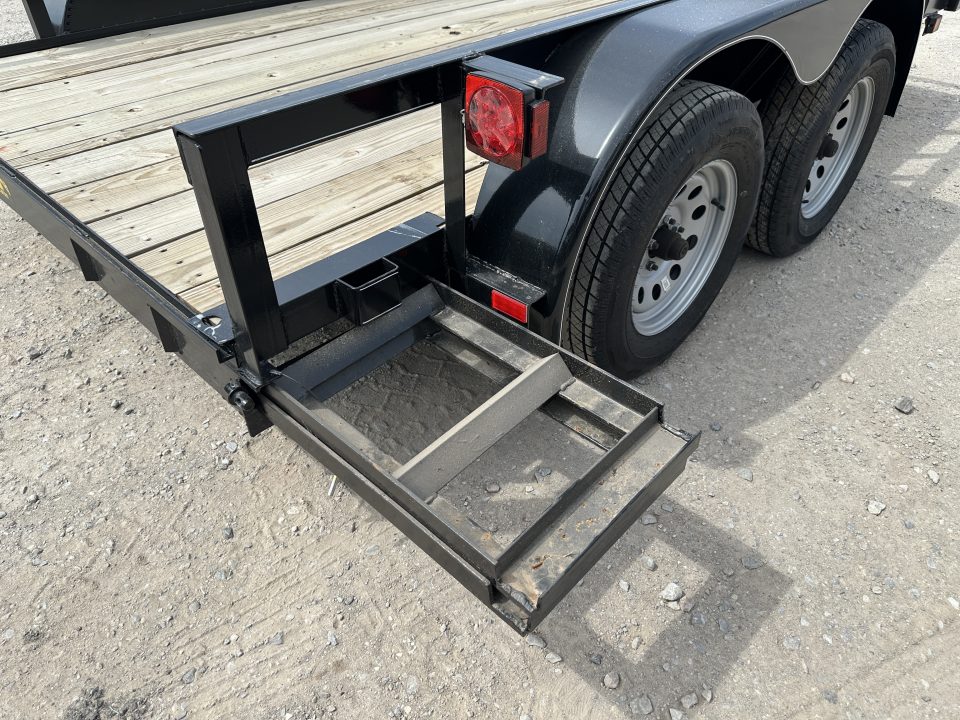 New 2025 Road Boss 77"x12' Tandem Axle Bumper Pull with Slide in Ramps Utility Trailer