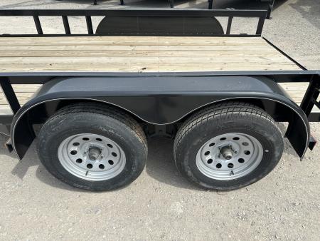 New 2025 Road Boss 77"x12' Tandem Axle Bumper Pull with Slide in Ramps Utility Trailer