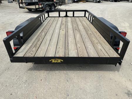 New 2025 Road Boss 77"x12' Tandem Axle Bumper Pull with Slide in Ramps Utility Trailer