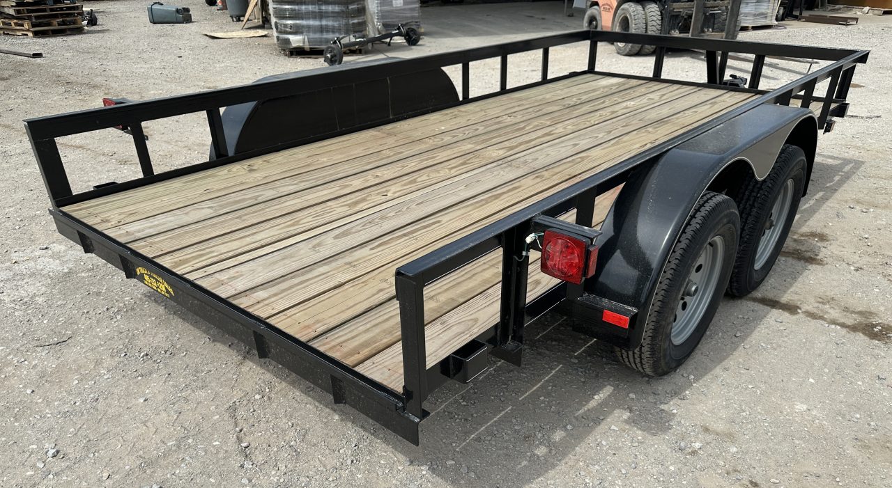 New 2025 Road Boss 77"x14' Tandem Axle Bumper Pull Basic Utility Trailer