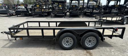 New 2025 Road Boss 77"x14' Tandem Axle Bumper Pull Basic Utility Trailer