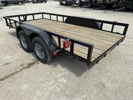 New 2025 Road Boss 77"x14' Tandem Axle Bumper Pull Basic Utility Trailer