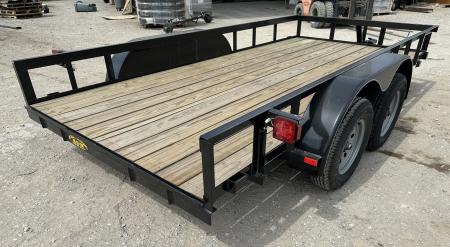 New 2025 Road Boss 77"x14' Tandem Axle Bumper Pull Basic Utility Trailer