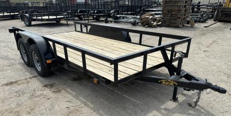 New 2025 Road Boss 77"x14' Tandem Axle Bumper Pull Basic Utility Trailer