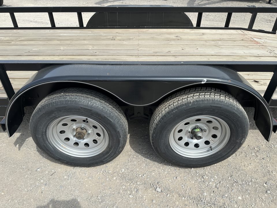 New 2025 Road Boss 83"x18' Tandem Axle Bumper Pull with Slide in Ramps Utility Trailer