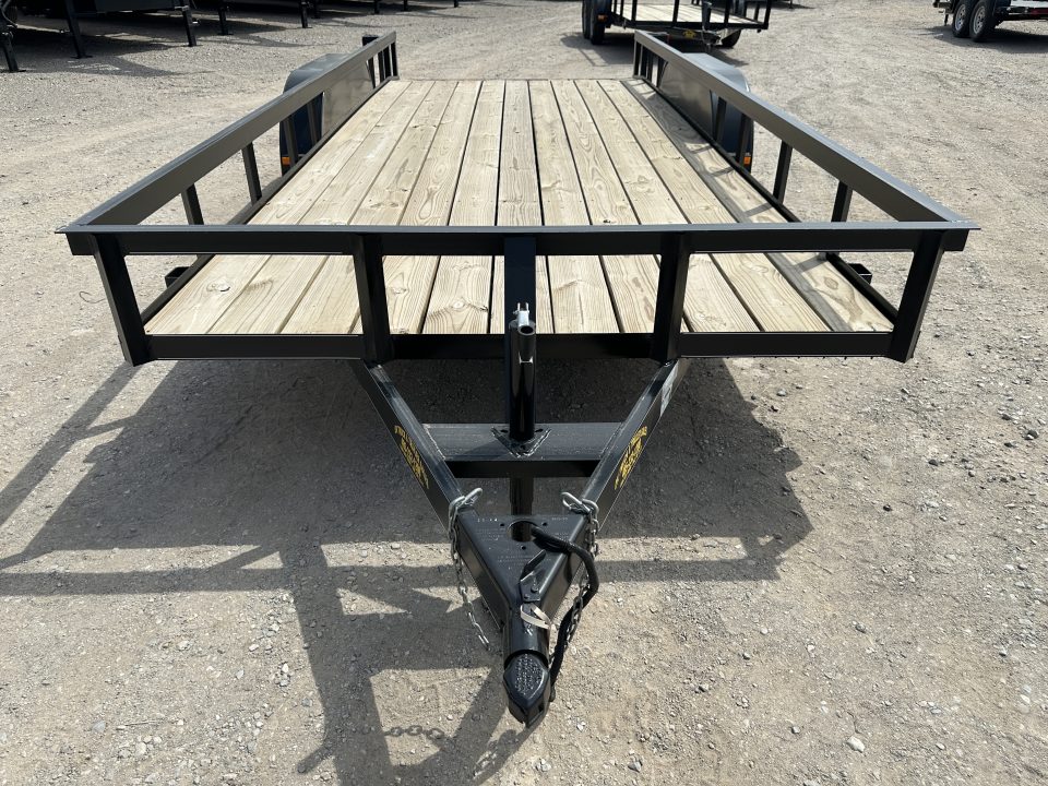 New 2025 Road Boss 83"x18' Tandem Axle Bumper Pull with Slide in Ramps Utility Trailer