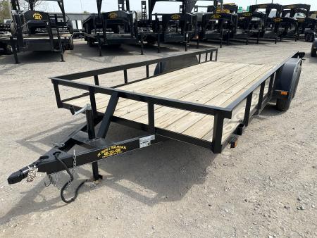 New 2025 Road Boss 83 x18' Tandem Axle Bumper Pull with Slide in Ramps Utility Trailer