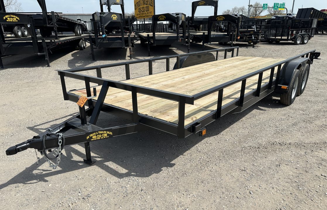 New 2026 Road Boss 83"x20' Tandem Axle Bumper Pull with Slide in Ramps & Pipe Rail Utility Trailer