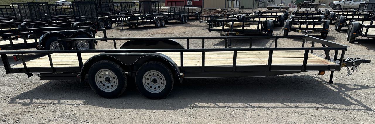 New 2026 Road Boss 83"x20' Tandem Axle Bumper Pull with Slide in Ramps & Pipe Rail Utility Trailer
