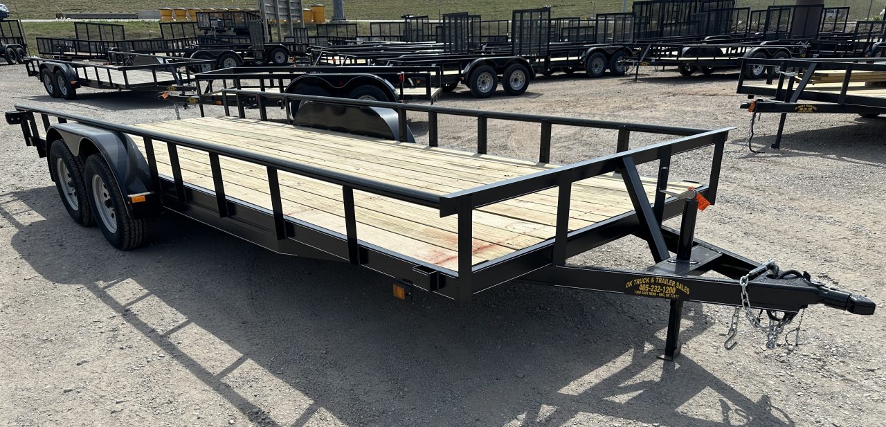 New 2026 Road Boss 83"x20' Tandem Axle Bumper Pull with Slide in Ramps & Pipe Rail Utility Trailer