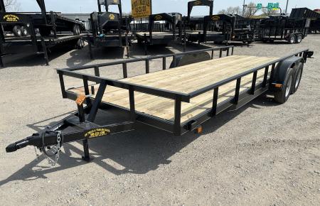New 2026 Road Boss 83 x20' Tandem Axle Bumper Pull with Slide in Ramps & Pipe Rail Utility Trailer