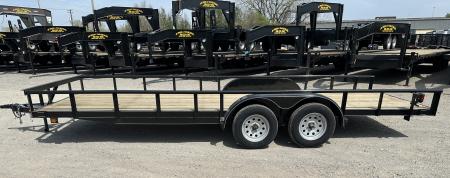 New 2026 Road Boss 83"x20' Tandem Axle Bumper Pull with Slide in Ramps & Pipe Rail Utility Trailer