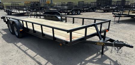 New 2026 Road Boss 83"x20' Tandem Axle Bumper Pull with Slide in Ramps & Pipe Rail Utility Trailer