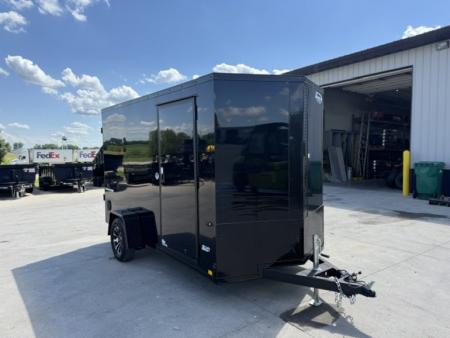 New 2026 Formula Traverse Blackout 6'x12' 7k Flat Top V-Nose Enclosed Cargo Trailer
