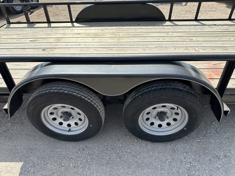 New 2025 Road Boss 83"x18' Tandem Axle Bumper Pull with Slide in Ramps & Pipe Rail Utility Trailer