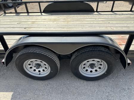 New 2025 Road Boss 83"x18' Tandem Axle Bumper Pull with Slide in Ramps & Pipe Rail Utility Trailer