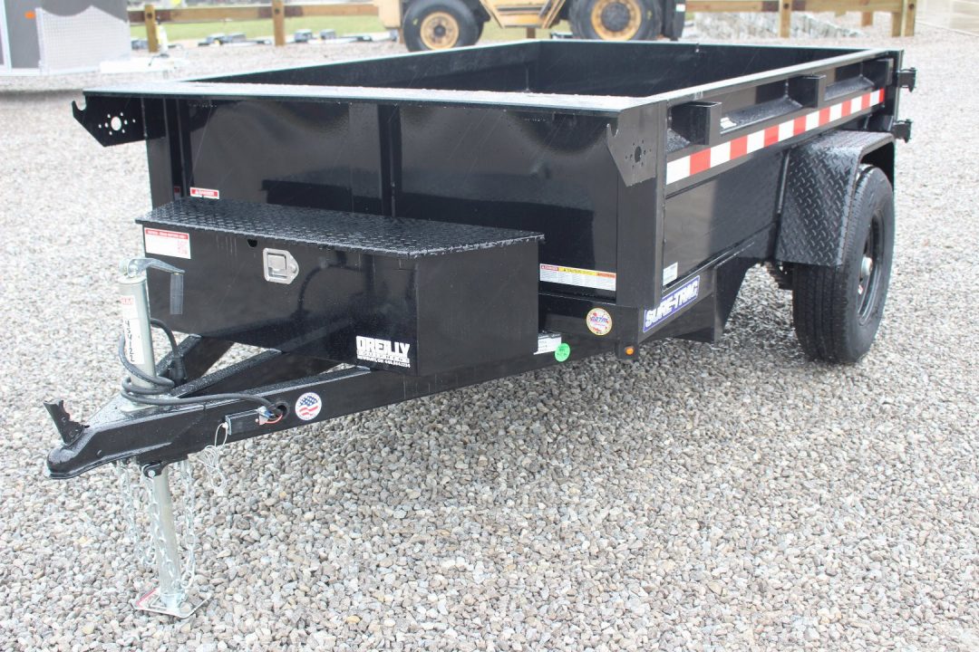 New 2026 Sure-Trac 5' x 8' Low Profile Homeowner Dump Trailer 5K - Single Ram (NO RAMPS) - BARN DOORS