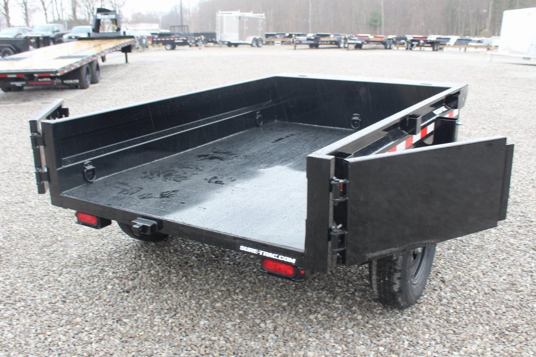 New 2026 Sure-Trac 5' x 8' Low Profile Homeowner Dump Trailer 5K - Single Ram (NO RAMPS) - BARN DOORS
