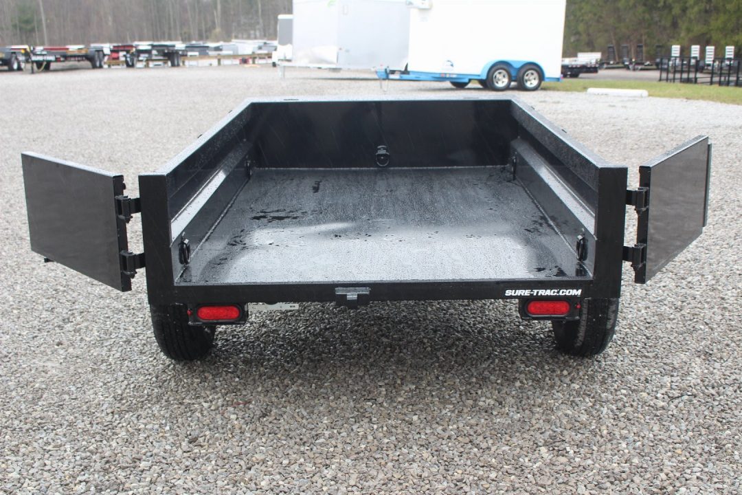 New 2026 Sure-Trac 5' x 8' Low Profile Homeowner Dump Trailer 5K - Single Ram (NO RAMPS) - BARN DOORS