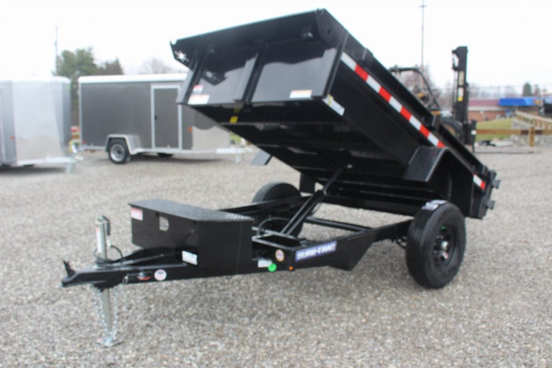 New 2026 Sure-Trac 5' x 8' Low Profile Homeowner Dump Trailer 5K - Single Ram (NO RAMPS) - BARN DOORS