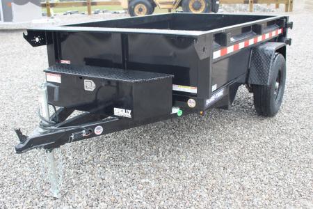 New 2026 Sure-Trac 5' x 8' Low Profile Homeowner Dump Trailer 5K - Single Ram (NO RAMPS) - BARN DOORS