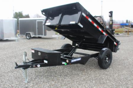 New 2026 Sure-Trac 5' x 8' Low Profile Homeowner Dump Trailer 5K - Single Ram (NO RAMPS) - BARN DOORS