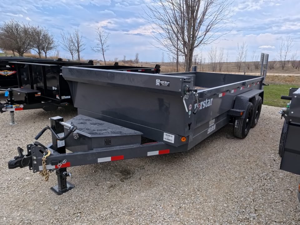 New 2026 Norstar 83 x 16 DCB Dump with 14K GVWR -Slide In Ramps, Scissor Hoist, Double Rear Swing Out Doors - Gray