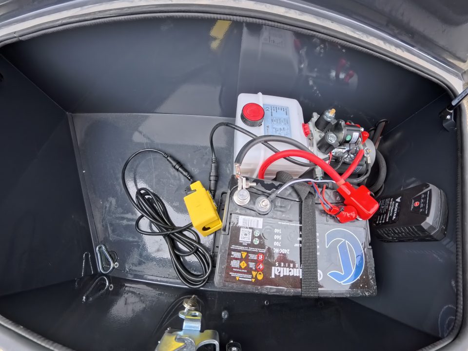 New 2026 Norstar 83 x 16 DCB Dump with 14K GVWR -Slide In Ramps, Scissor Hoist, Double Rear Swing Out Doors - Gray