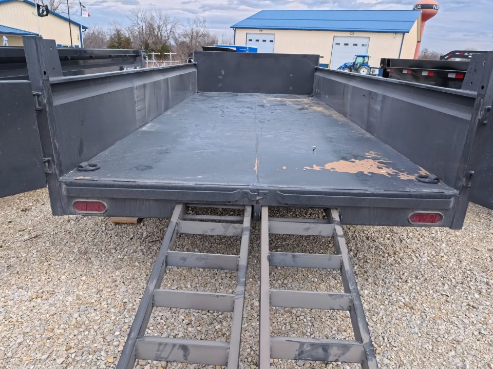 New 2026 Norstar 83 x 16 DCB Dump with 14K GVWR -Slide In Ramps, Scissor Hoist, Double Rear Swing Out Doors - Gray