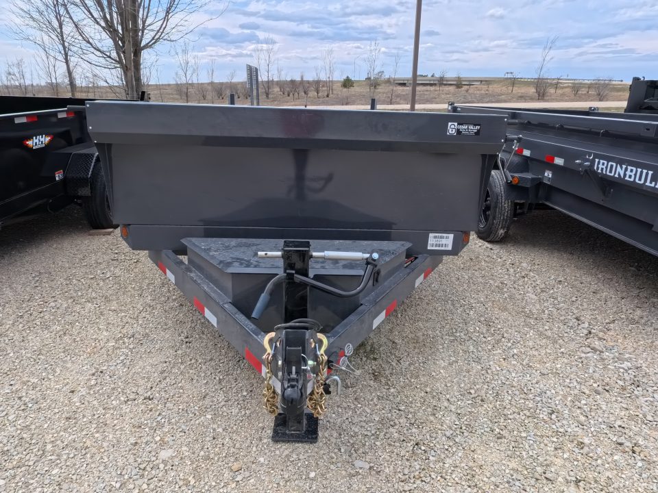 New 2026 Norstar 83 x 16 DCB Dump with 14K GVWR -Slide In Ramps, Scissor Hoist, Double Rear Swing Out Doors - Gray