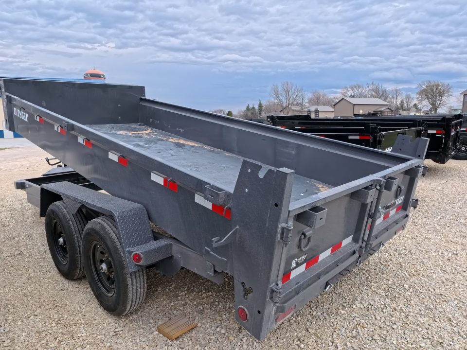 New 2026 Norstar 83 x 16 DCB Dump with 14K GVWR -Slide In Ramps, Scissor Hoist, Double Rear Swing Out Doors - Gray