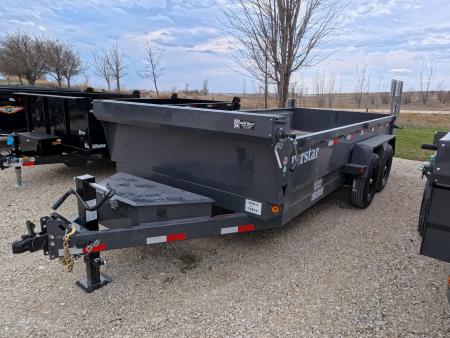 New 2026 Norstar 83 x 16 DCB Dump with 14K GVWR -Slide In Ramps, Scissor Hoist, Double Rear Swing Out Doors - Gray