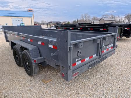 New 2026 Norstar 83 x 16 DCB Dump with 14K GVWR -Slide In Ramps, Scissor Hoist, Double Rear Swing Out Doors - Gray