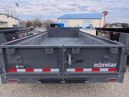 New 2026 Norstar 83 x 16 DCB Dump with 14K GVWR -Slide In Ramps, Scissor Hoist, Double Rear Swing Out Doors - Gray