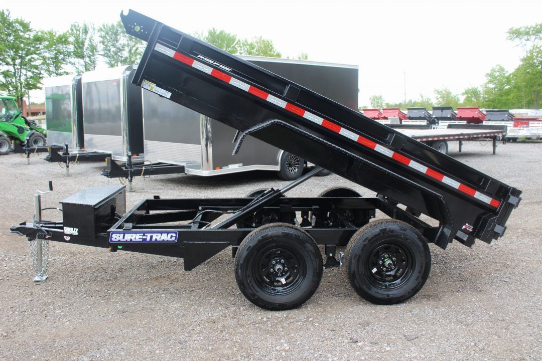 New 2026 Sure-Trac 5' x 10' Low Profile Homeowner Dump Trailer 7K TA - Single Ram (NO RAMPS)
