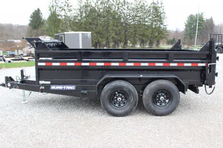 New 2026 Sure-Trac 7' x 12' Hydraulic Dump Trailer - Scissor Ram - 12000# GVW