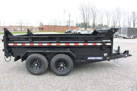 New 2026 Sure-Trac 7' x 12' Hydraulic Dump Trailer - Scissor Ram - 12000# GVW