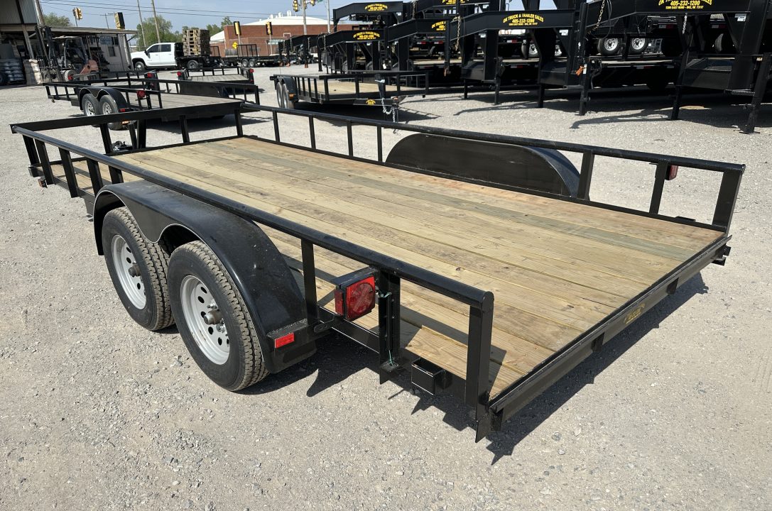 New 2026 Road Boss 83"x16' Tandem Axle Bumper Pull with Slide in Ramps, Pipe Rail & Brakes Utility Trailer