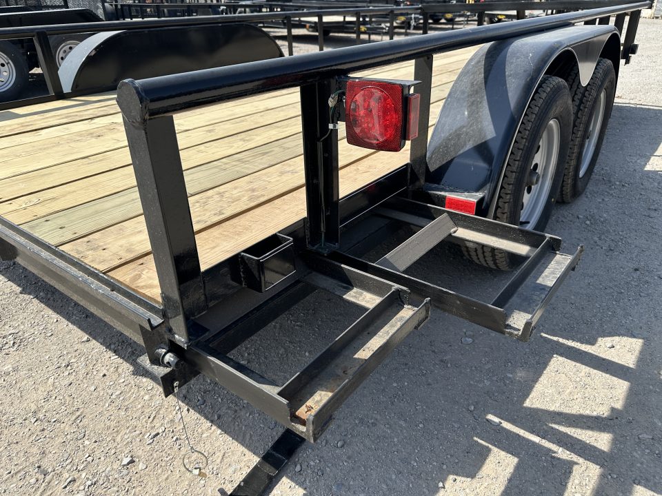 New 2026 Road Boss 83"x16' Tandem Axle Bumper Pull with Slide in Ramps, Pipe Rail & Brakes Utility Trailer