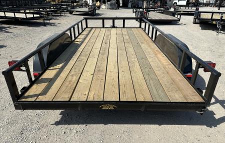 New 2026 Road Boss 83"x16' Tandem Axle Bumper Pull with Slide in Ramps, Pipe Rail & Brakes Utility Trailer