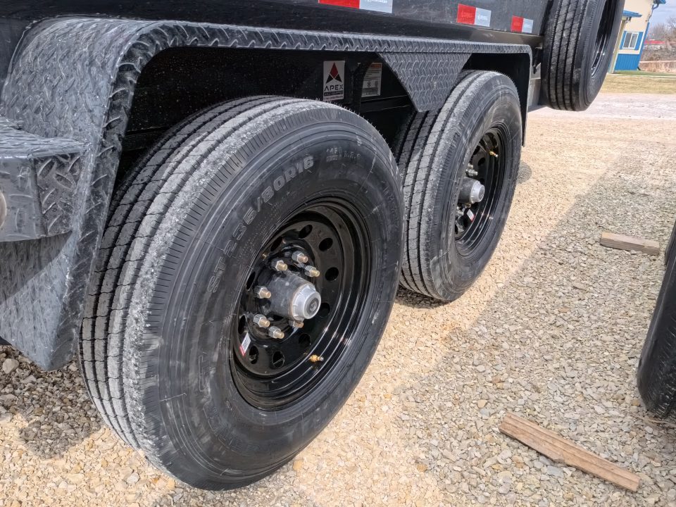 New 2026 Iron Bull 83 x 14 DWB Legendary Reserve Model 14K GVWR, 14 ply Tires, Hydraulic Jack, Scissor Hoist, Aluminum Ramp, Matching Spare, Rear Supports and Solar Charger, Black Dump Trailer