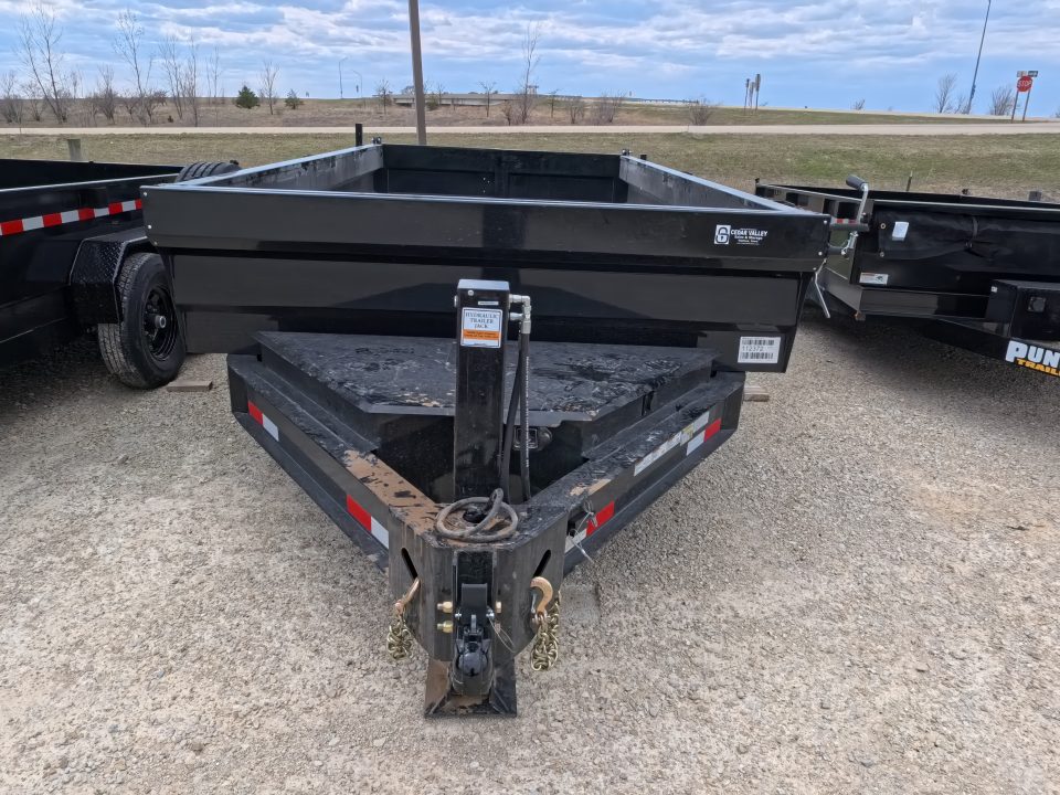 New 2026 Iron Bull 83 x 14 DWB Legendary Reserve Model 14K GVWR, 14 ply Tires, Hydraulic Jack, Scissor Hoist, Aluminum Ramp, Matching Spare, Rear Supports and Solar Charger, Black Dump Trailer