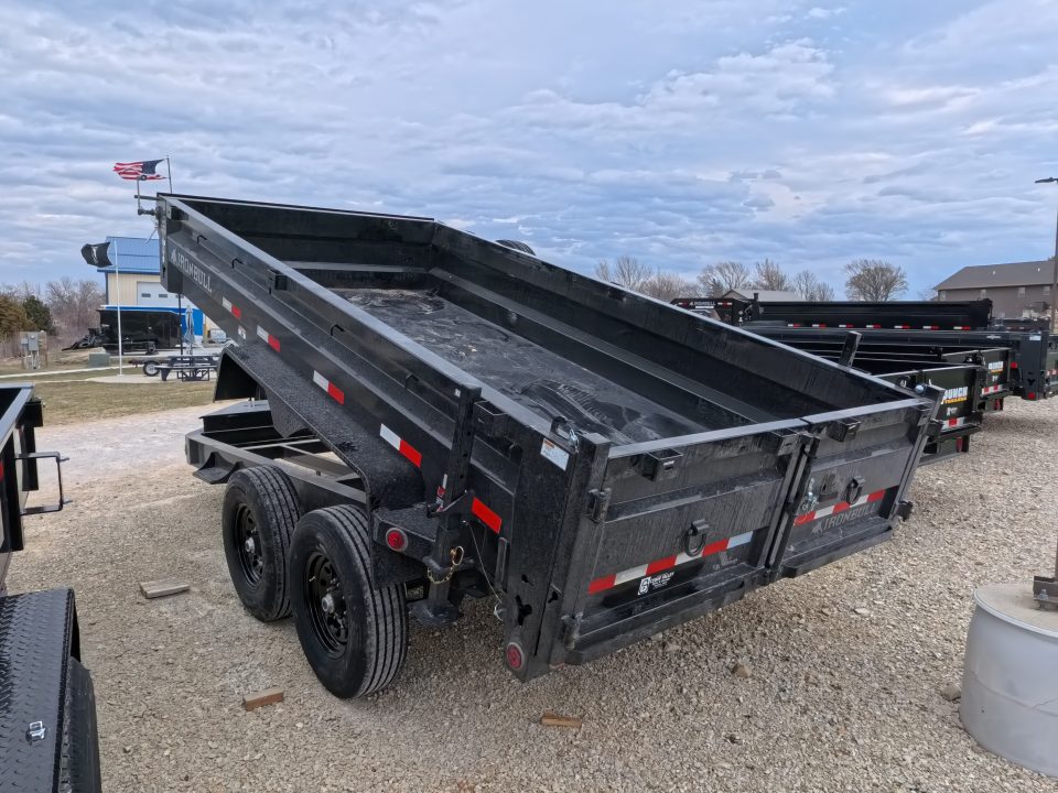 New 2026 Iron Bull 83 x 14 DWB Legendary Reserve Model 14K GVWR, 14 ply Tires, Hydraulic Jack, Scissor Hoist, Aluminum Ramp, Matching Spare, Rear Supports and Solar Charger, Black Dump Trailer