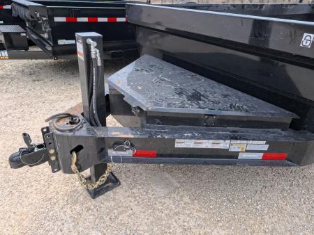 New 2026 Iron Bull 83 x 14 DWB Legendary Reserve Model 14K GVWR, 14 ply Tires, Hydraulic Jack, Scissor Hoist, Aluminum Ramp, Matching Spare, Rear Supports and Solar Charger, Black Dump Trailer