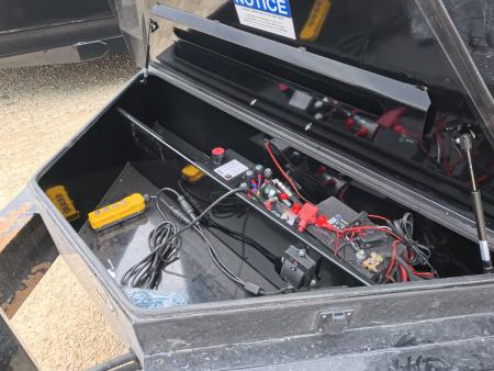 New 2026 Iron Bull 83 x 14 DWB Legendary Reserve Model 14K GVWR, 14 ply Tires, Hydraulic Jack, Scissor Hoist, Aluminum Ramp, Matching Spare, Rear Supports and Solar Charger, Black Dump Trailer