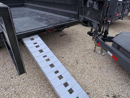 New 2026 Iron Bull 83 x 14 DWB Legendary Reserve Model 14K GVWR, 14 ply Tires, Hydraulic Jack, Scissor Hoist, Aluminum Ramp, Matching Spare, Rear Supports and Solar Charger, Black Dump Trailer